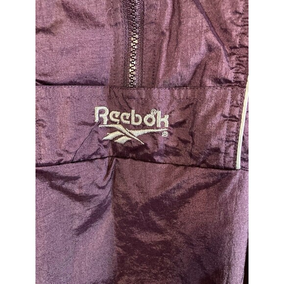 Reebok Nylon Purple Silver Pullover Windbreaker Jacket Size Large Light Material - Picture 6 of 7